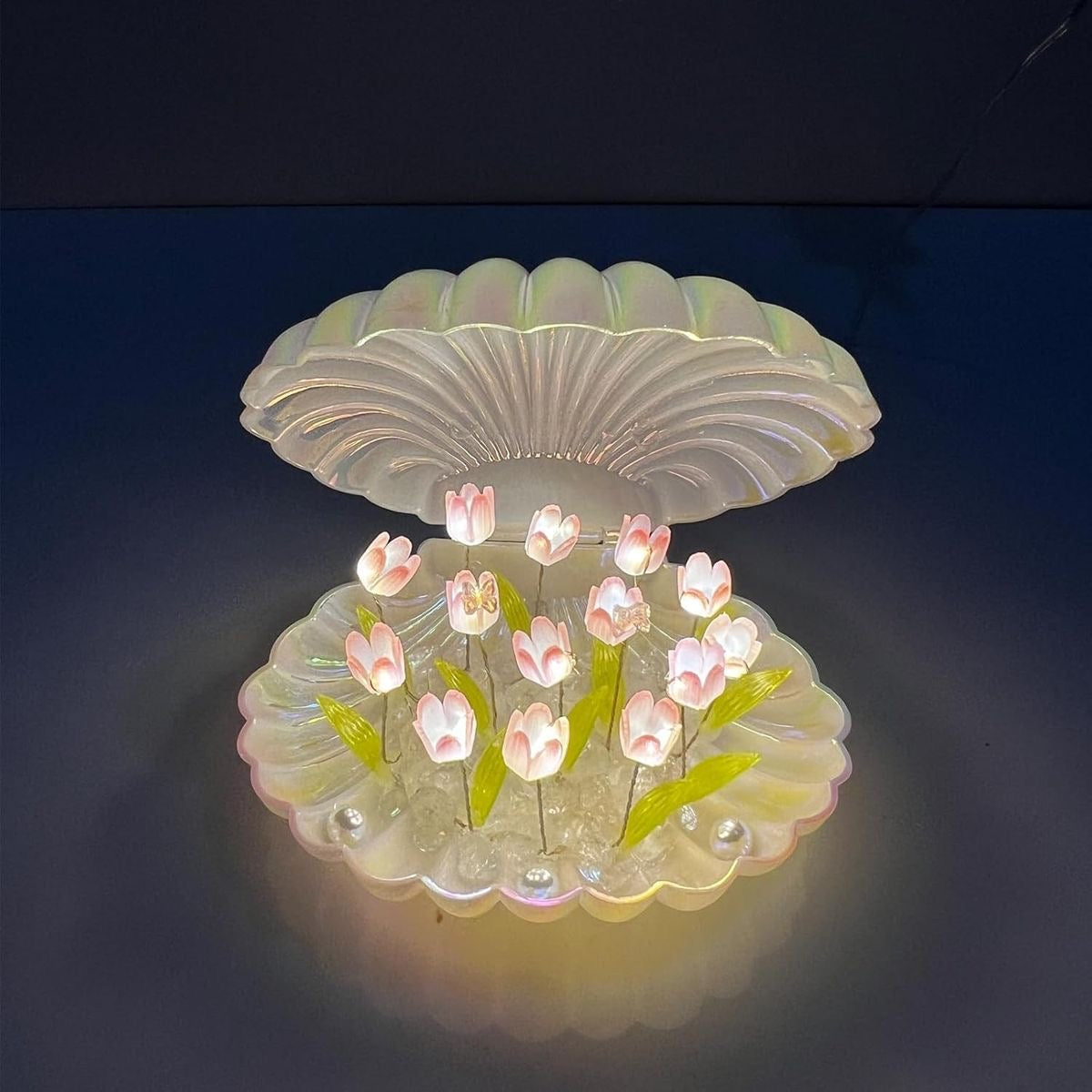 Tulip LED Light Flower Shell Lamp 🌷