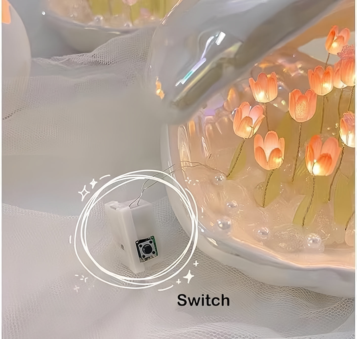 Tulip LED Light Flower Shell Lamp 🌷