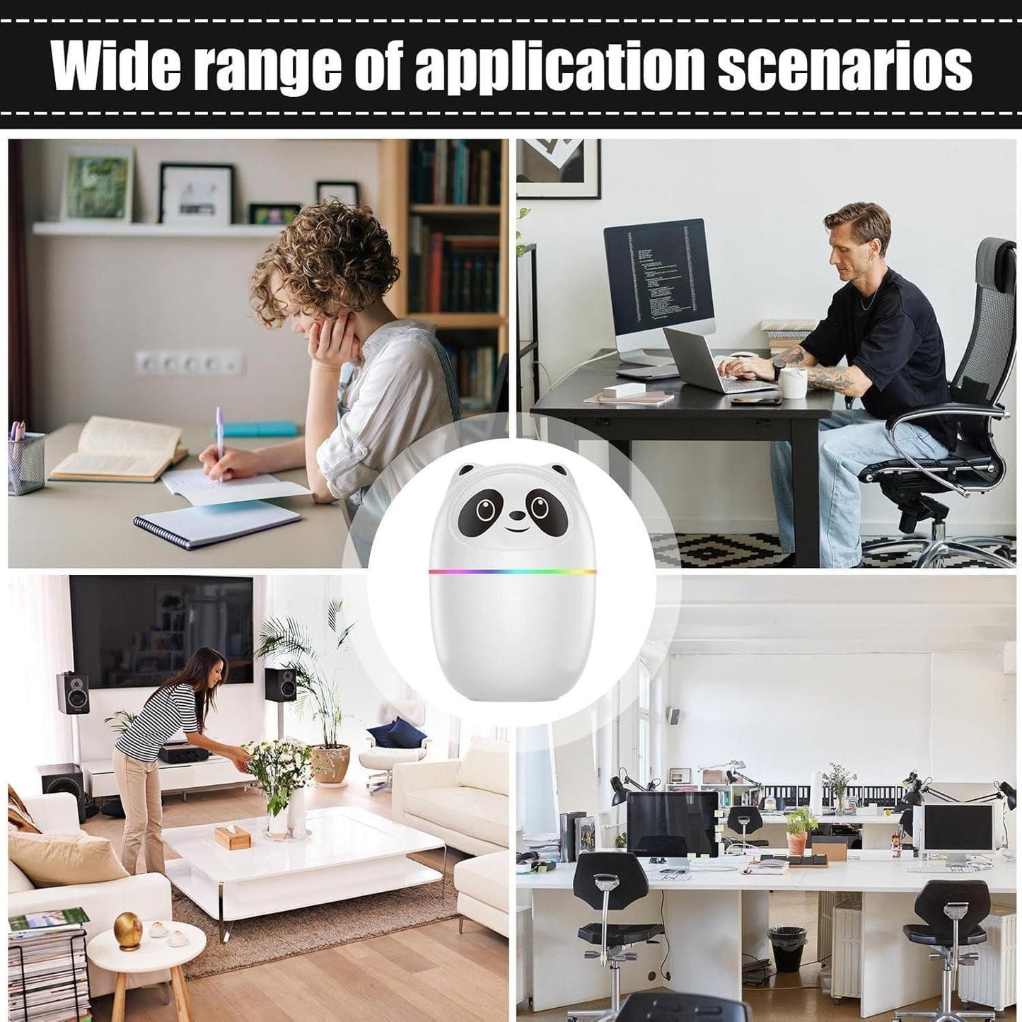Mini Panda Cool Mist & Humidifier for Room Moisture