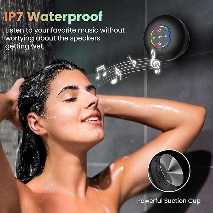 RGB Bluetooth Shower Speaker – Waterproof with LED Light