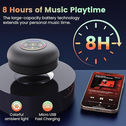 RGB Bluetooth Shower Speaker – Waterproof with LED Light