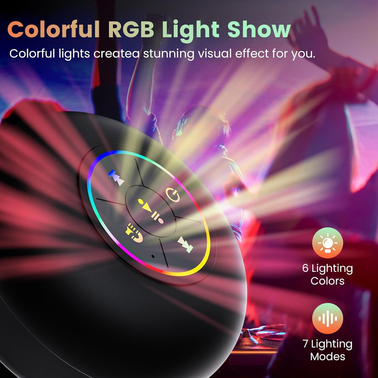 RGB Bluetooth Shower Speaker – Waterproof with LED Light