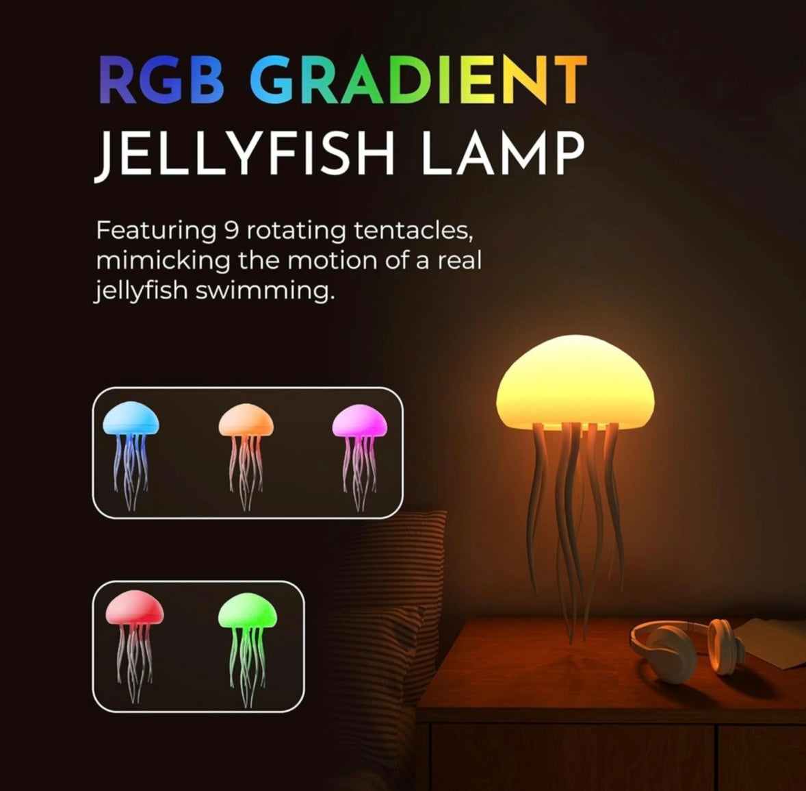 Jellyfish 🪼 LED Night Light – 7-Color Changing Lamp