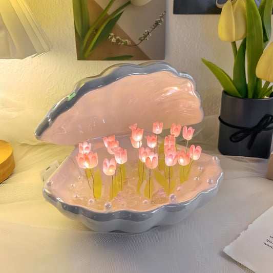 Tulip LED Light Flower Shell Lamp 🌷