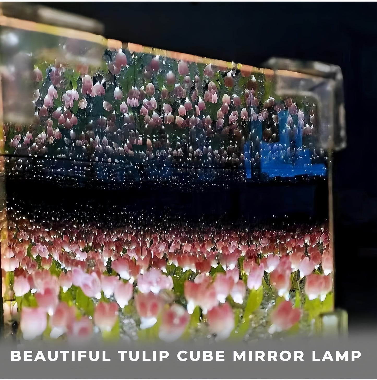 Tulip LED Flower Cube Mirror Decorative Lamp